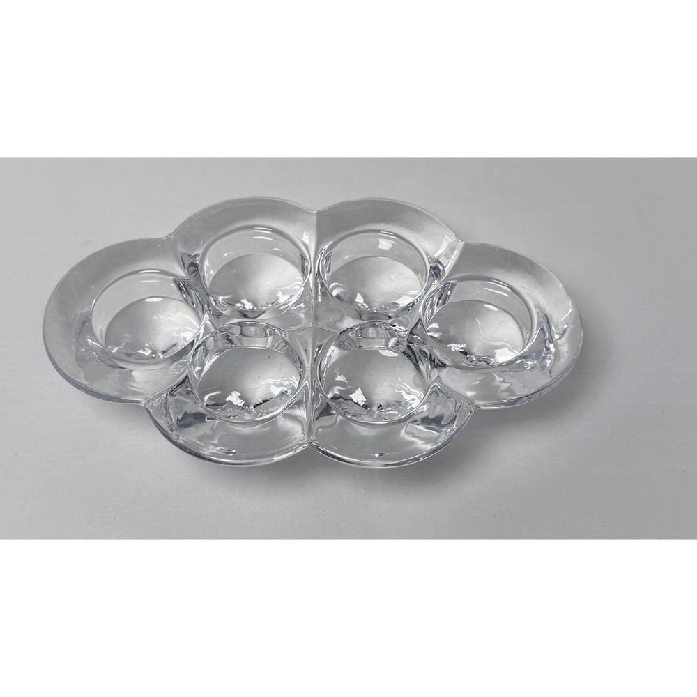 VTG JL John LewisCrystal Votive 6 Tea Light Candle Holder 8" Long Holiday decor